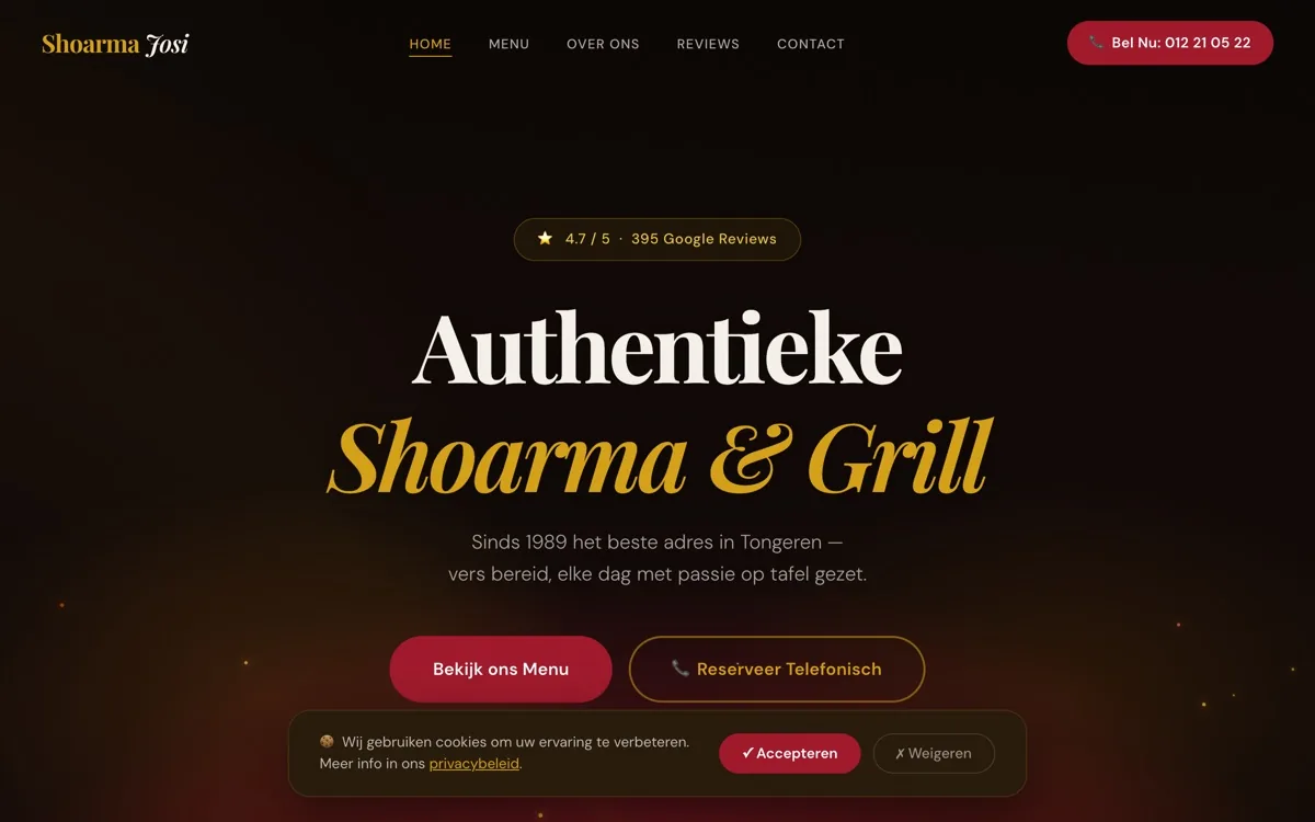 Preview van de Shoarma Josi website